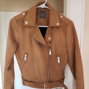 Brown Suede Biker Jacket